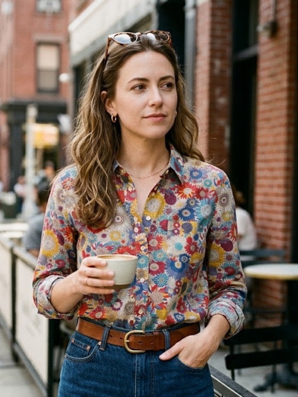 Liberty of London Art Fabrics Floral Print Button Down Shirt Large